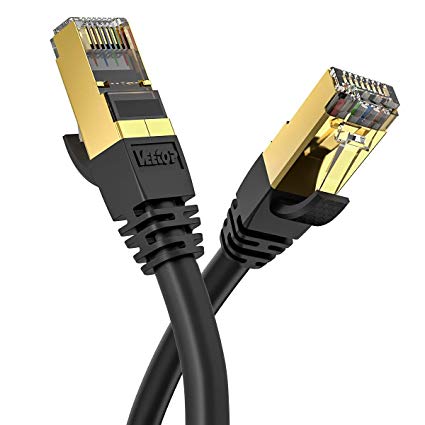 Xbox Cavo Ethernet Cat 7 Modem Router 10m Cavo di Rete Internet Piatto LAN Gigabit STP RJ45 ad Alta Velocità per PS4 Nero 